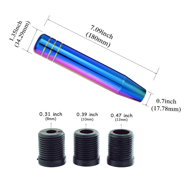 Abfer Long Shift Knob Car Gear Stick Weighted Shifter Knobs Extension Metal Shifting Lever Fit Most Manual Automatic Transmission Vehicle (Multicolor) - Image 2